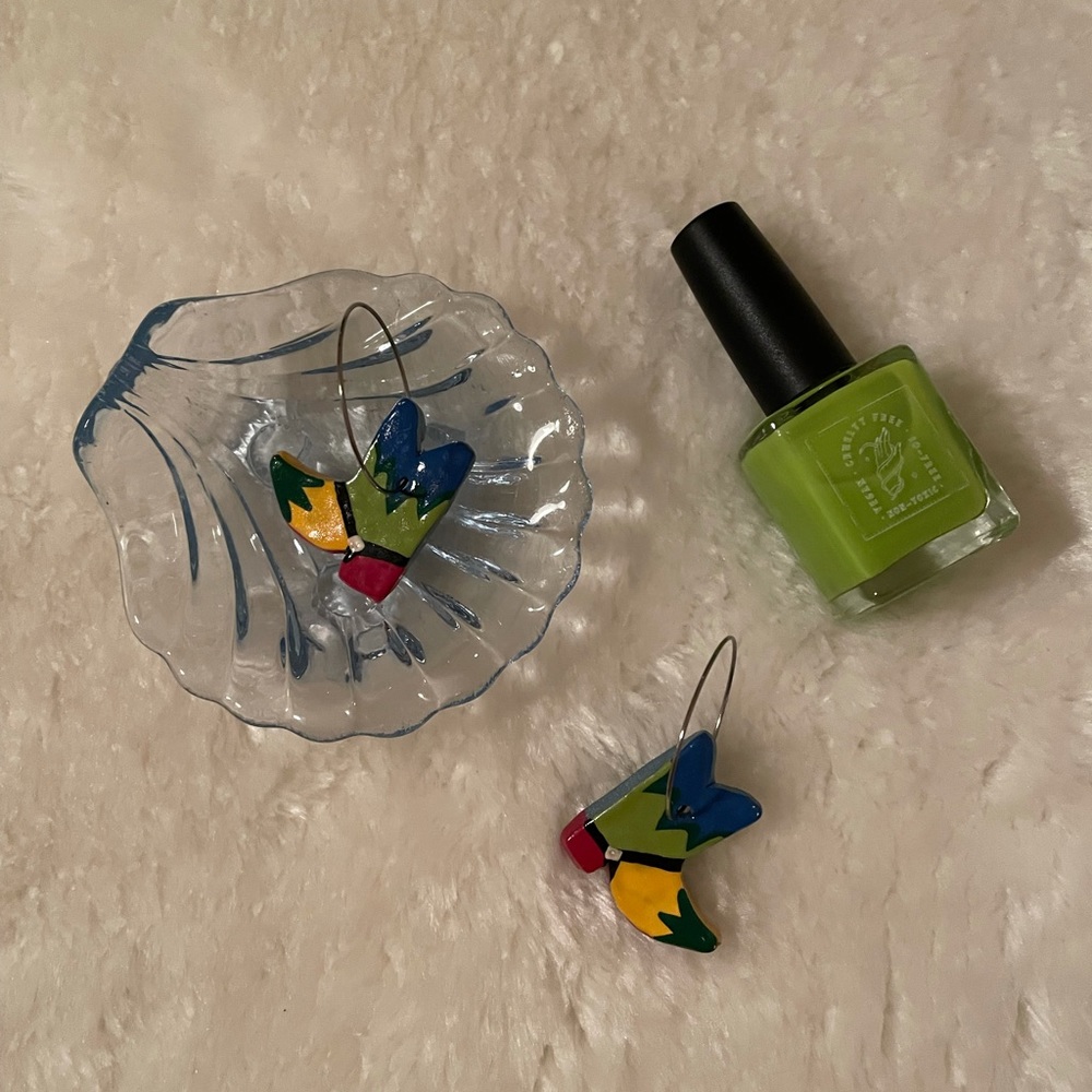 Ariel Kellogg Cowboy Boot Hoops in Primary Colors